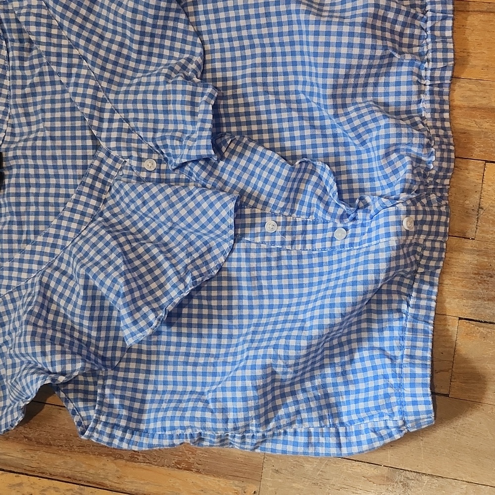 Simons Blue Gingham Ruffle Crop Top - Picture 2 of 5